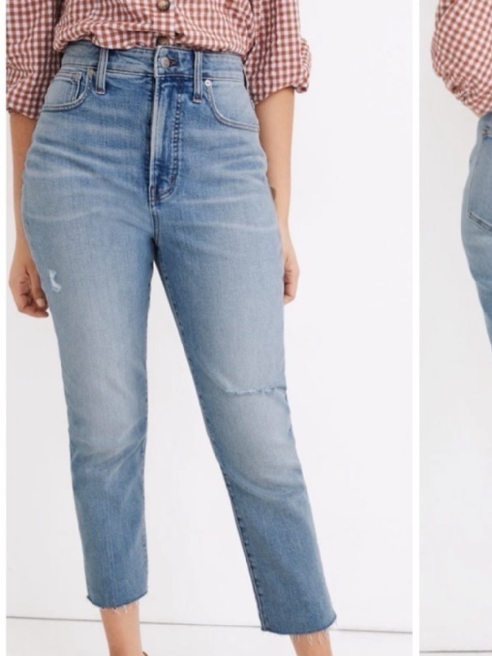 Madewell 27P The Curvy Perfect Vintage Jean Distressed Raw Hem Denim